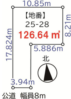 【土地図】 | 北区長柄中１丁目土地（建付地）