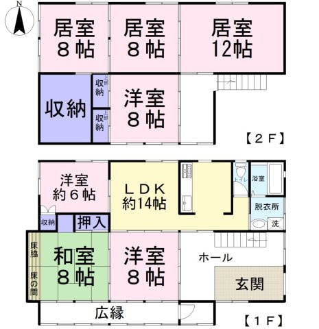 比企郡吉見町大字下細谷 古民家の間取り