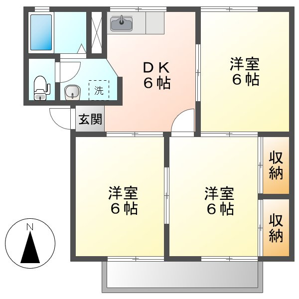 アブニール吉富Cの間取り