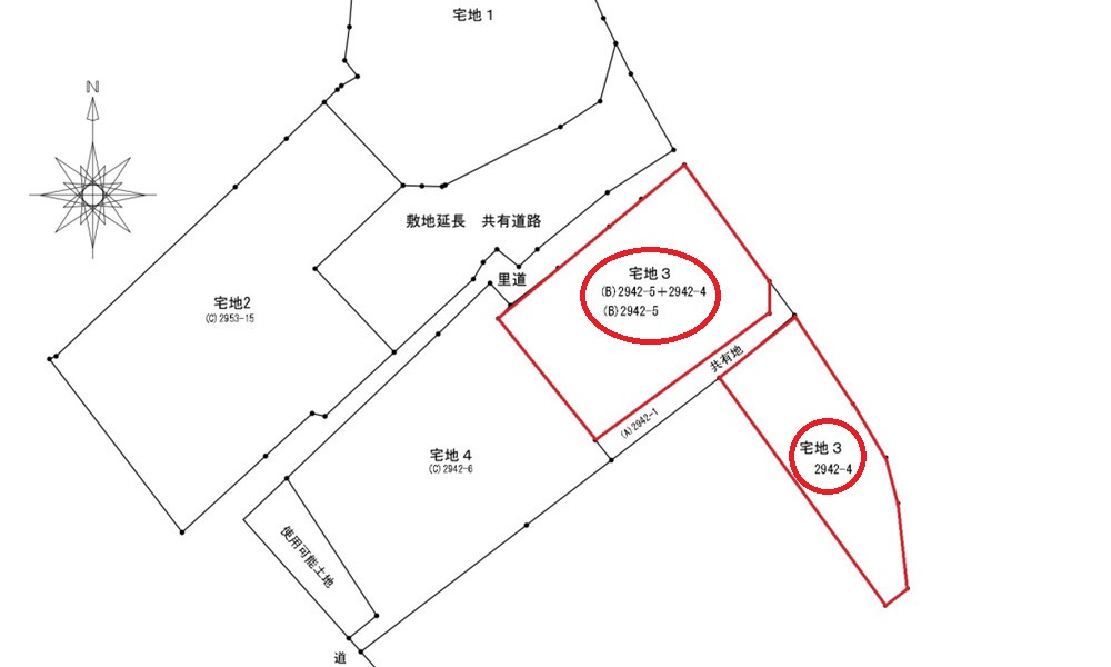 広島市安佐南区八木３丁目　土地(全3区画)の土地図
