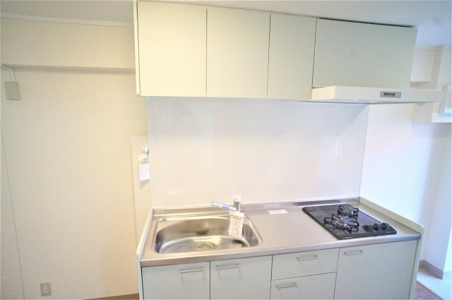 ヒカリマンションのキッチン|２口コンロシステムキッチンでお料理もらくらくです