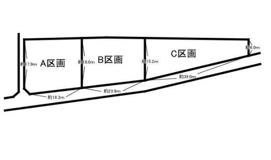 【土地】坂戸市多和目建築条件無し売地の土地図|3区画の土地図こちら！