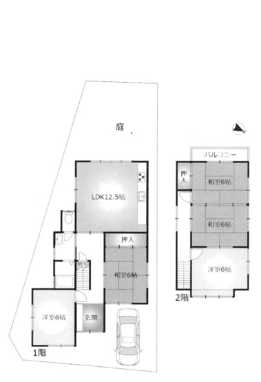 【間取り】 | 南丹市日吉町上胡麻広野貸家