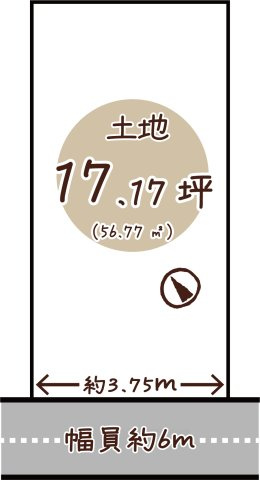 羽束師古川町　建築条件無土地の区画図|【気になるお家は、お気軽にお問い合わせを♪】