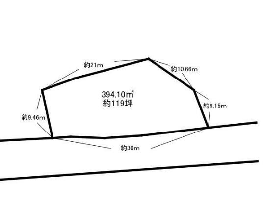 【土地】比企郡鳩山町赤沼建築条件無し売地の土地図|土地図です