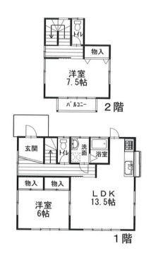 茂原市清水　中古戸建の間取り