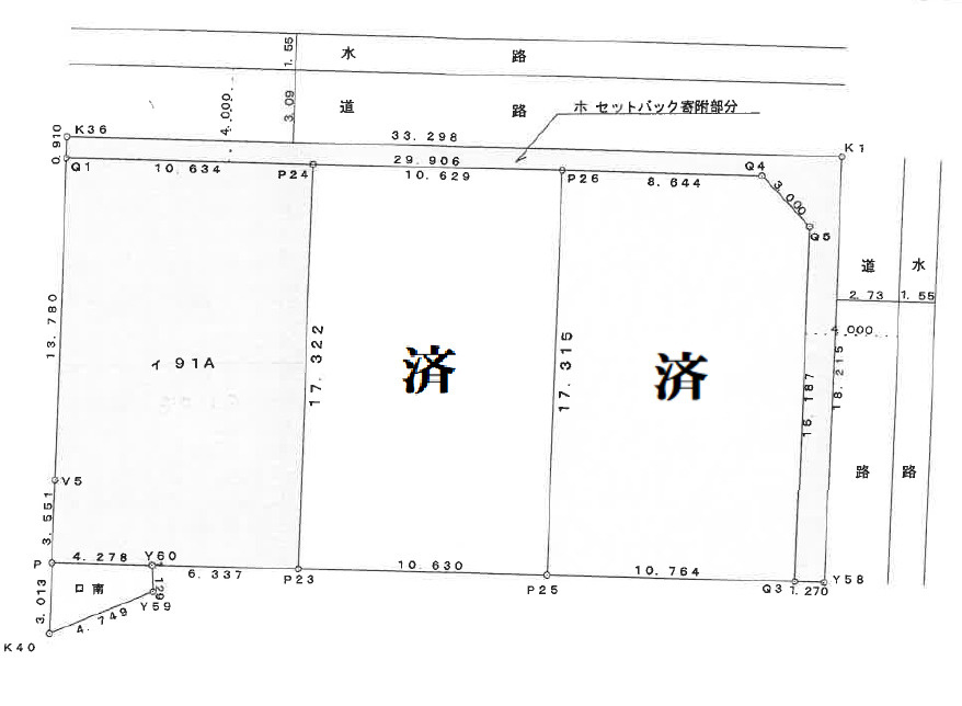 ６２７８５　岐阜市長良友瀬分譲地　の区画図
