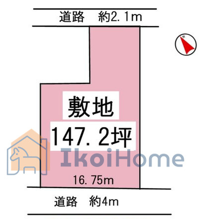 明石市魚住町西岡　土地　の土地図|こちらの土地はすぐ目の前に海岸がある珍しい位置にあります。西岡海浜公園が目の前！