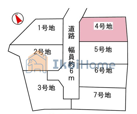 明石氏二見町福里2期　全7区画　第4号地　土地の土地図|●資料・カタログのご請求無料●現地見学可能●建築条件なしの為、お好きなハウスメーカーにて建築可能です。