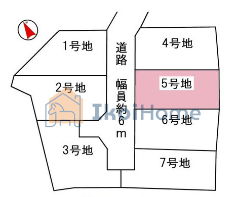 明石市二見町福里2期　全7区画　第5号地　土地の土地図|●資料・カタログのご請求無料●現地見学可能●建築条件なしの為、お好きなハウスメーカーにて建築可能です。