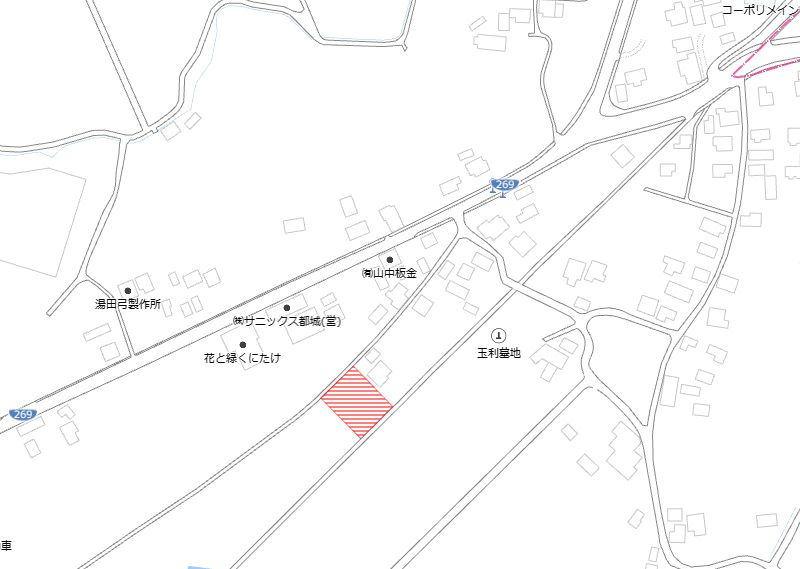 都城市大岩田町の売地の土地図