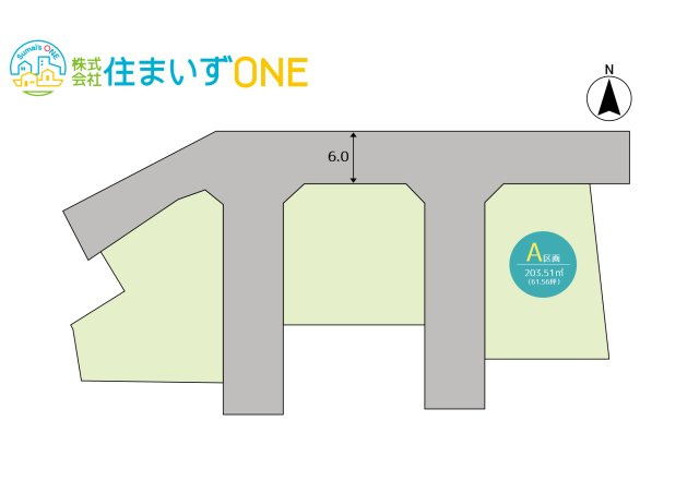 【土地図】 | 山形市大字志戸田☆全8区画☆　A区画 | A区画の区画図です(^^♪