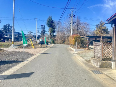 【前面道路含む現地写真】 | 山形市大字志戸田☆全8区画☆　A区画 | 道路幅員は約6.0mございます♪