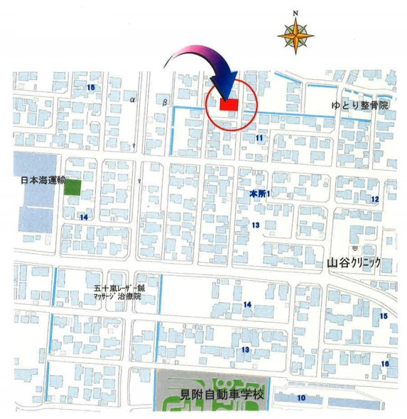 見附市本所1丁目　建築条件付きの地図