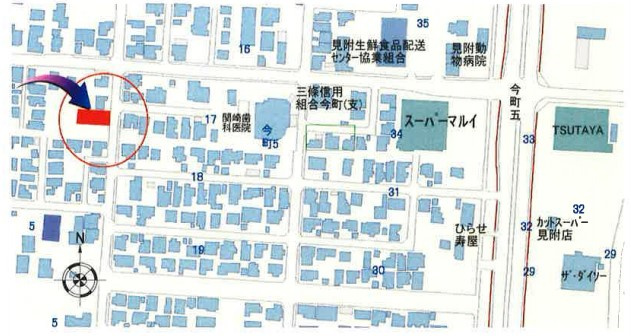 見附市今町3丁目　建築条件付きの地図