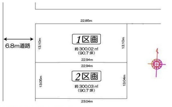 坂戸市石井　建築条件なし売地　東武東上線『北坂戸駅』バス10分　【勝呂小学区】の土地図
