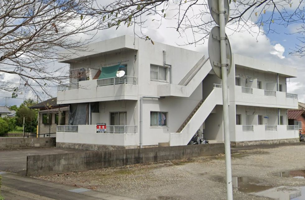 都城市都原町の一棟アパートの外観