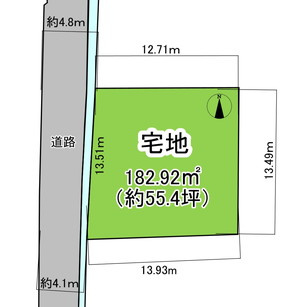 鴨方町益坂売地の土地図