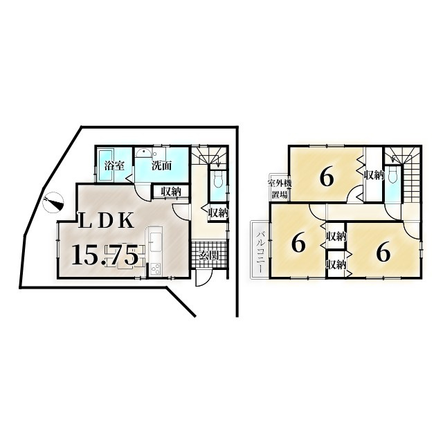 寺戸町飛龍　建築条件無土地の区画図|土地２８坪超え！