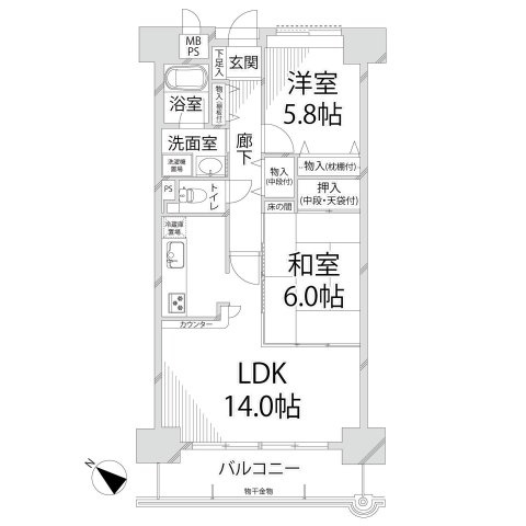ライオンズマンション姫路東今宿の間取り
