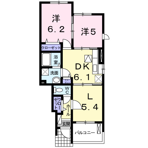 コスモス花影壱番館の間取り