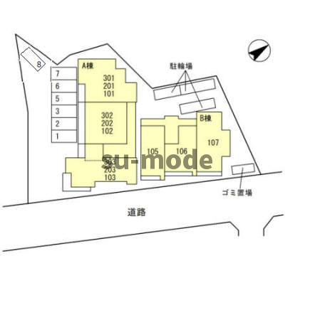 セジュールドソレイユ2A棟の地図