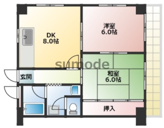 【間取り】 | 宮本マンション | 反転画像