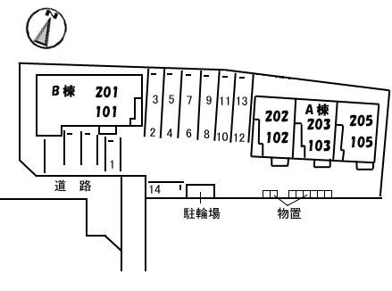 プレジールA棟の区画図