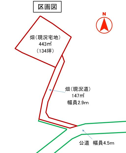 藤岡市上戸塚　土地800の区画図