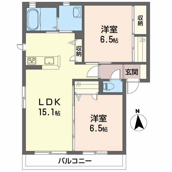【間取り】 | グランマスト古川北 Ｂ棟