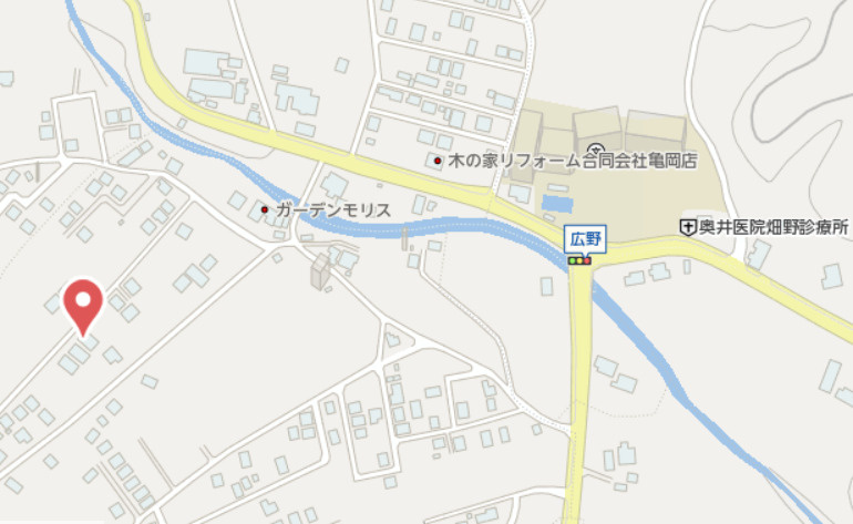 京都府亀岡市畑野町広野平井　建築条件なし土地の地図