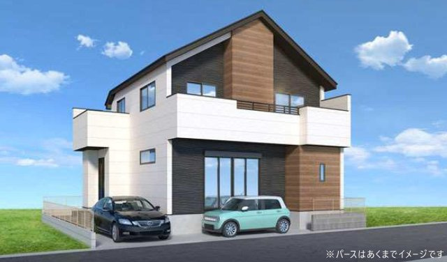 流山市加4丁目　新築戸建　全1棟の外観パース|完成予想図となります。