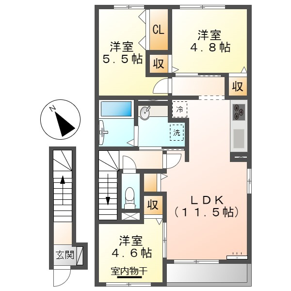 フェリス　ディア　Ａの間取り
