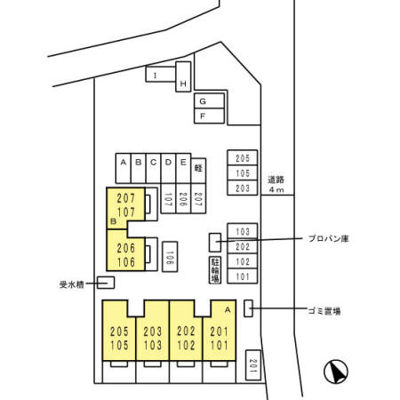 セジュール田尻の区画図