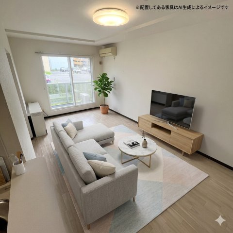 プレジャー室蘭駅前Ⅱの居間・リビング