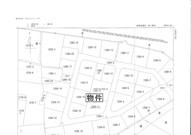 津山市小原　売土地60坪の土地図