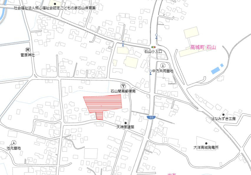 都城市高城町石山の売地の土地図