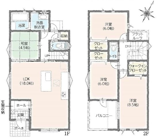 【新築仲介料無料！】東松山市山崎町  新築分譲住宅の間取り