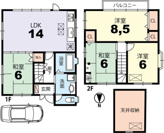 【間取り】 | 岩倉花園町　中古戸建【平成１２年築★４LDK】