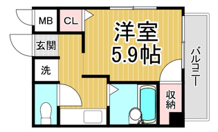 夙川ハイツアイオイの間取り
