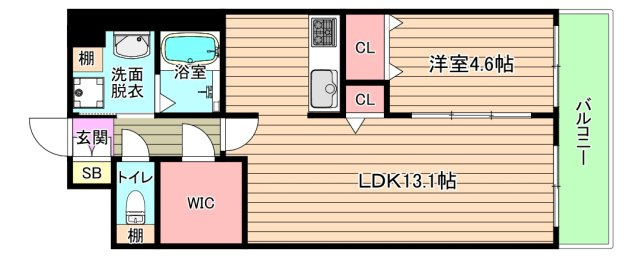 大阪市城東区関目１丁目の賃貸マンションの間取り