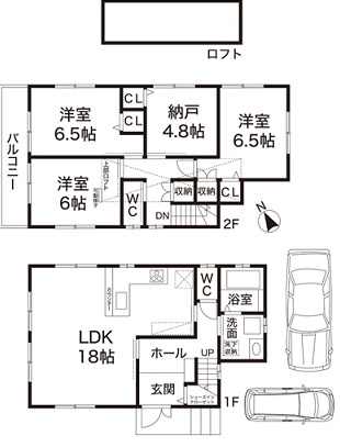 松が丘5丁目　未入居一戸建ての間取り
