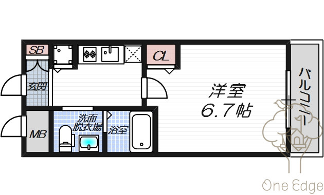 ビガーポリス224松ヶ枝町Ⅱの間取り