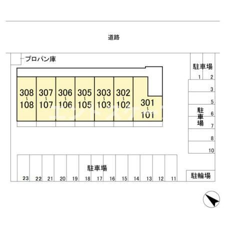 オペラハウス宮子の区画図|高崎、前橋、伊勢崎エリアのお部屋探しはエンドスケープまで！お客様の理想お聞かせ下さい♪