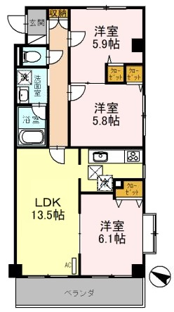 シャインヒルⅢの間取り