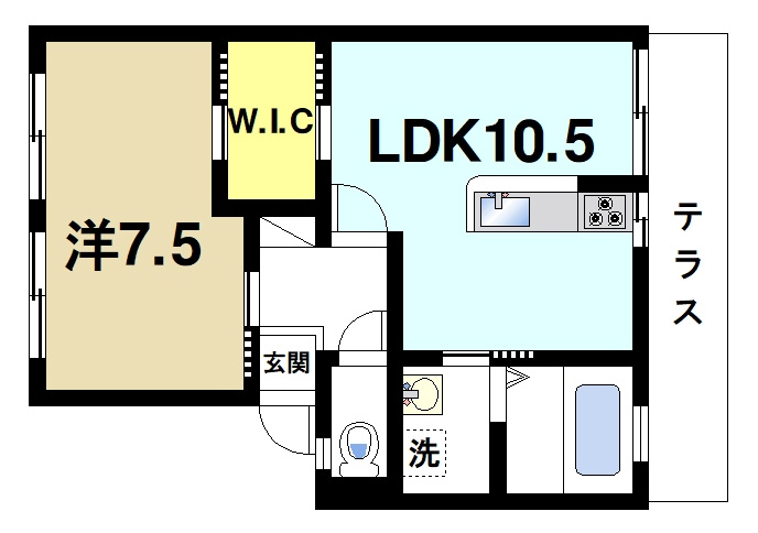 ロイヤルアーバンの間取り|1LDK