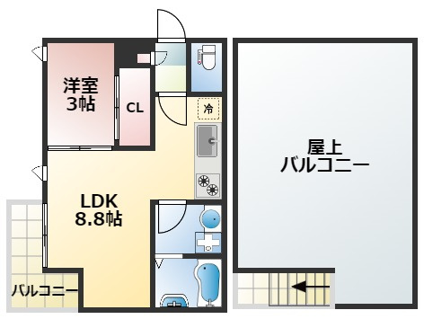 ＧｒａｎｄｔｉｃＰｒｅｍｉｏ熊大前の間取り