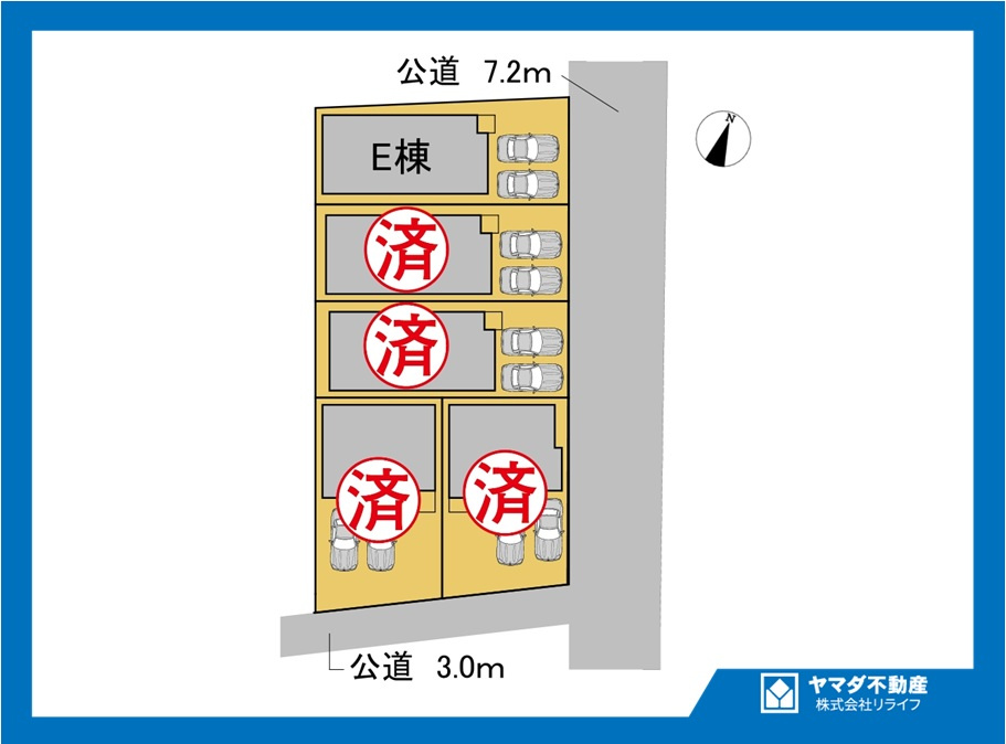 戸建　一宮市今伊勢町本神戸　全5区画分譲の区画図|■区画図
■YAMADA電機の　ヤマダ不動産　株式会社リライフ　一宮店■
いつでもお問合わせ下さい。