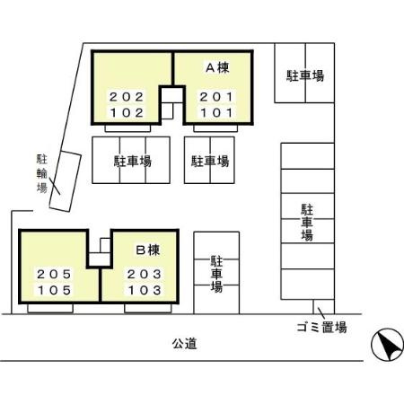 コトーソレイユ Aの駐車場