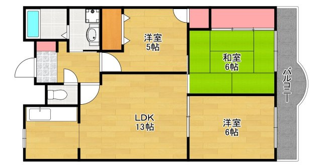マンション新屋の間取り